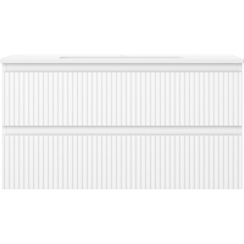 Mexen Rivel vannitoakapp 90 cm, Otis valamu, 2 sahtlit, sooneline, valge matt - 91A20-09047-2-BFF01-W18M01