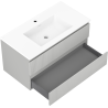 Mexen Rivel meuble de salle de bain 90 cm avec lavabo Otis, 2 tiroirs, rainuré, gris mat/blanc mat - 91A20-09047-2-BFF62-W18M01