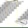 Mexen Apia skjutbar duschkabin 110 x 80 cm, transparent, guld + Flat duschkar, vit - 840-110-080-50-00-4010G