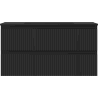 Mexen Rivel Badezimmerschrank 90 cm mit Waschbecken Otis, 2 Schubladen, geriffelt, schwarz matt - 91A20-09047-2-BFF71-W18M71