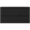 Mexen Rivel badkamerkast 90 cm met wastafel Otis, 2 lades, gefreesd, zwart mat - 91A20-09047-2-BFF71-W18M71