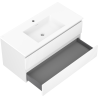 Mexen Rivel 100 cm Badezimmerschrank mit Otis-Waschbecken, 2 Schubladen, geriffelt, weiß matt - 91A20-10047-2-BFF01-W18M01