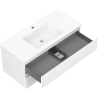 Mexen Rivel 100 cm Bathroom Cabinet with Otis Sink, 2 Drawers, Grooved, White Matte - 91A20-10047-2-BFF01-W18M01