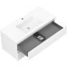 Mexen Rivel bathroom cabinet 100 cm with Otis washbasin, 2 drawers, grooved, white matt - 91A20-10047-2-BFF01-W18M01