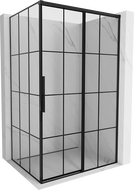 Mexen Rox δεξιά συρόμενη ντουζιέρα 135 x 120 cm, μαύρη καρό, μαύρη - 8C2-135-120-70-77-P