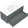 Mexen Rivel badkamerkast 100 cm met wastafel Otis, 2 laden, gegroefd, grafiet mat/wit mat - 91A20-10047-2-BFF66-W18M0