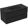 Mexen Rivel badmeubel 100 cm met wastafel Otis, 2 lades, geribbeld, zwart mat - 91A20-10047-2-BFF71-W18M71