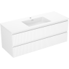 Mexen Rivel badkamerkast 120 cm met wastafel Otis, 2 lades, gegroefd, wit mat - 91A20-12047-2-BFF01-W18M01