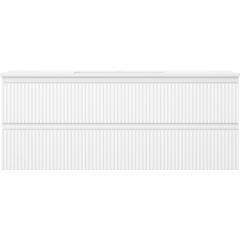 Mexen Rivel 120 cm vannas istabas skapis ar izlietni Otis, 2 atvilktnes, rievota, balta matēta - 91A20-12047-2-BFF01-W18M01