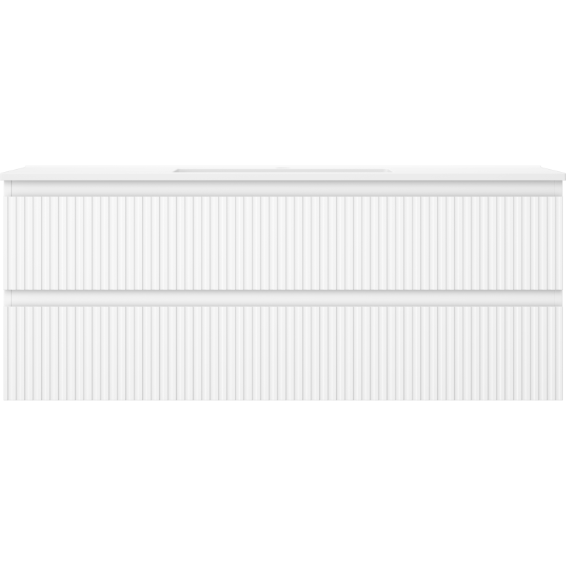 Mexen Rivel mueble de baño 120 cm con lavabo Otis, 2 cajones, acanalado, blanco mate - 91A20-12047-2-BFF01-W18M01