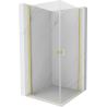 Mexen Mist-B Duo Duschkabine schwenkbar 100 x 100 cm, transparent, gebürstetes Gold - 8A2-100-100-55-00