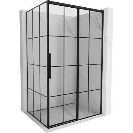 Mexen Rox schuifbare douchecabine rechts 160 x 120 cm, zwart raster, zwart - 8C2-160-120-70-77-P