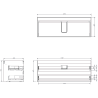 Mexen Rivel Otis 120 cm vannitoakapp koos kraanikausiga, 2 sahtlit, soonikkoes, hall matt/valge matt - 91A20-12047-2-BFF62-W18M0