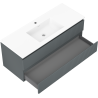 Mexen Rivel meuble de salle de bain 120 cm avec lavabo Otis, 2 tiroirs, rainuré, graphite mat/blanc mat -
