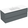 Mexen Rivel badkamerkast 120 cm met wastafel Otis, 2 lades, gegroefd, grafiet mat/wit mat - 91A20-12047-2-BFF66-W18M