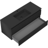 Mexen Rivel 120 cm bathroom cabinet with Otis washbasin, 2 drawers, fluted, matte black - 91A20-12047-2-BFF71-W18M71