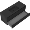 Mexen Rivel Badezimmerschrank 120 cm mit Waschbecken Otis, 2 Schubladen, geriffelt, schwarz matt - 91A20-12047-2-BFF71-W18M71