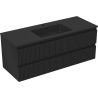 Mexen Rivel badkamerkast 120 cm met wastafel Otis, 2 laden, geribd, zwart mat - 91A20-12047-2-BFF71-W18M71