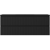 Mexen Rivel 120 cm bathroom cabinet with Otis washbasin, 2 drawers, fluted, matte black - 91A20-12047-2-BFF71-W18M71