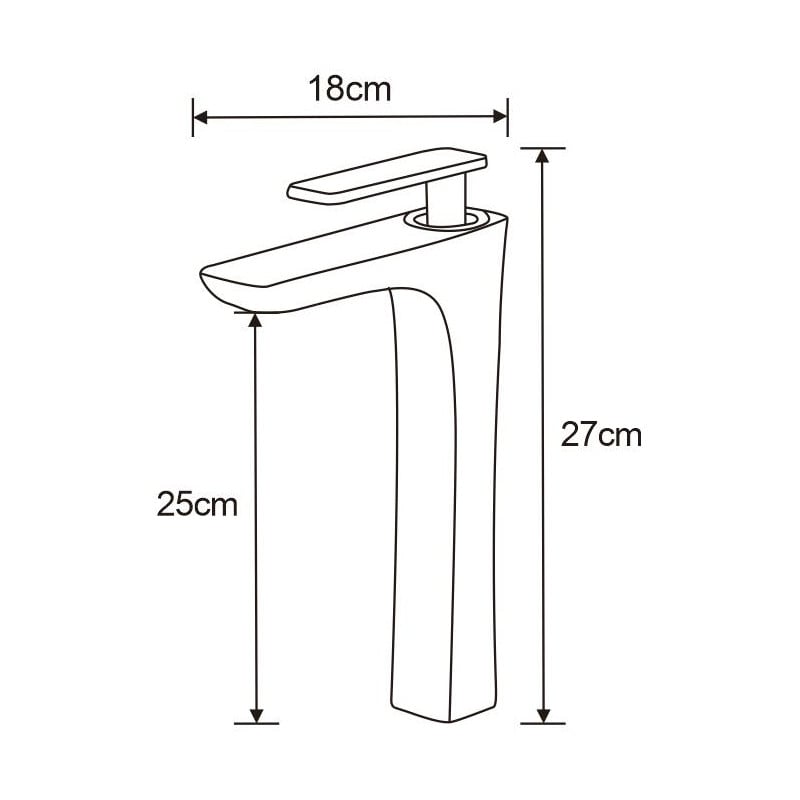 Mexen Indus high washbasin tap, black - 744610-70