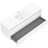 Mexen Rivel meuble de salle de bains 140 cm avec lavabo Otis, 2 tiroirs, rainuré, blanc mat - 91A20-14047-2-BFF01-W18M01