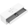 Mexen Rivel meuble de salle de bains 140 cm avec lavabo Otis, 2 tiroirs, rainuré, blanc mat - 91A20-14047-2-BFF01-W18M01
