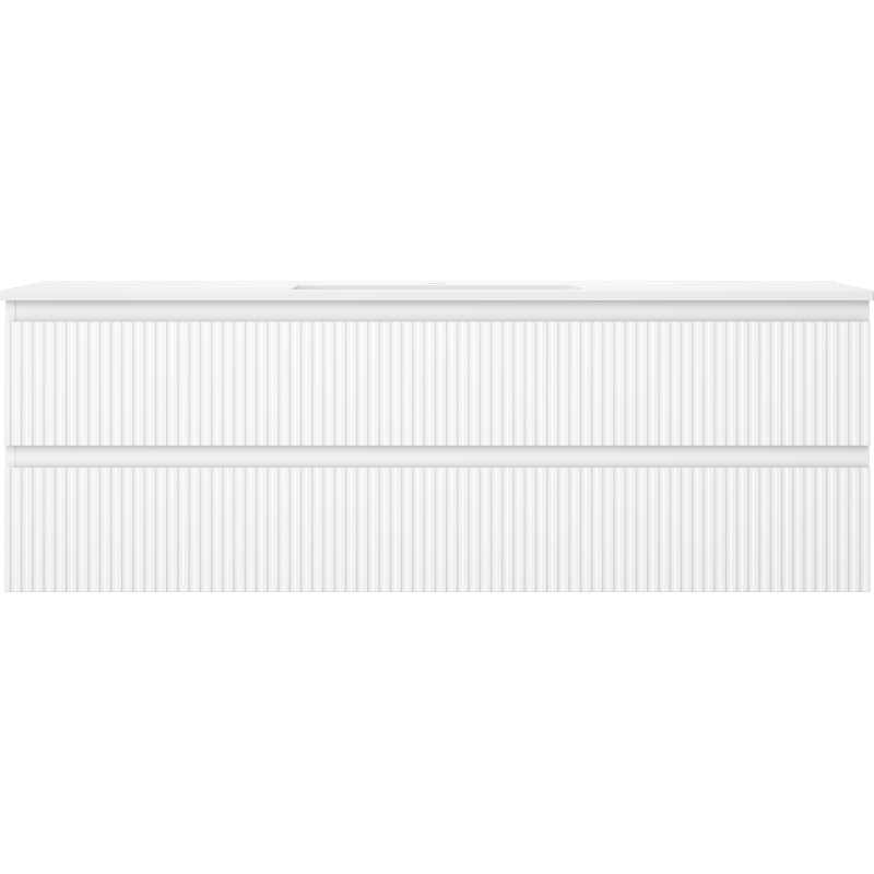 Mexen Rivel badkamerkast 140 cm met wastafel Otis, 2 lades, geribbeld, wit mat - 91A20-14047-2-BFF01-W18M01