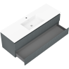 Mexen Rivel 140 cm vannitoa kapp valamu Otis, 2 sahtlit, soonitud, grafiit matt/valge matt - 91A20-14047-2-BFF66-W18M