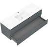 Mexen Rivel badkamerkast 140 cm met wastafel Otis, 2 lades, geribbeld, grafiet mat/wit mat - 91A20-14047-2-BFF66-W18M