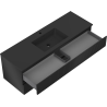 Mexen Rivel Badezimmerschrank 140 cm mit Waschbecken Otis, 2 Schubladen, gerillt, schwarz matt - 91A20-14047-2-BFF71-W18M71