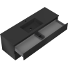 Mexen Rivel bathroom cabinet 140 cm with Otis sink, 2 drawers, grooved, black matte - 91A20-14047-2-BFF71-W18M71