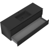Mexen Rivel Badezimmerschrank 140 cm mit Waschbecken Otis, 2 Schubladen, gerillt, schwarz matt - 91A20-14047-2-BFF71-W18M71