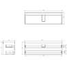 Mexen Rivel Badezimmerschrank 140 cm mit Waschbecken Otis, 2 Schubladen, gerillt, schwarz matt - 91A20-14047-2-BFF71-W18M71