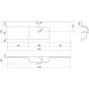 Mexen Rivel Badezimmerschrank 140 cm mit Waschbecken Otis, 2 Schubladen, gerillt, schwarz matt - 91A20-14047-2-BFF71-W18M71