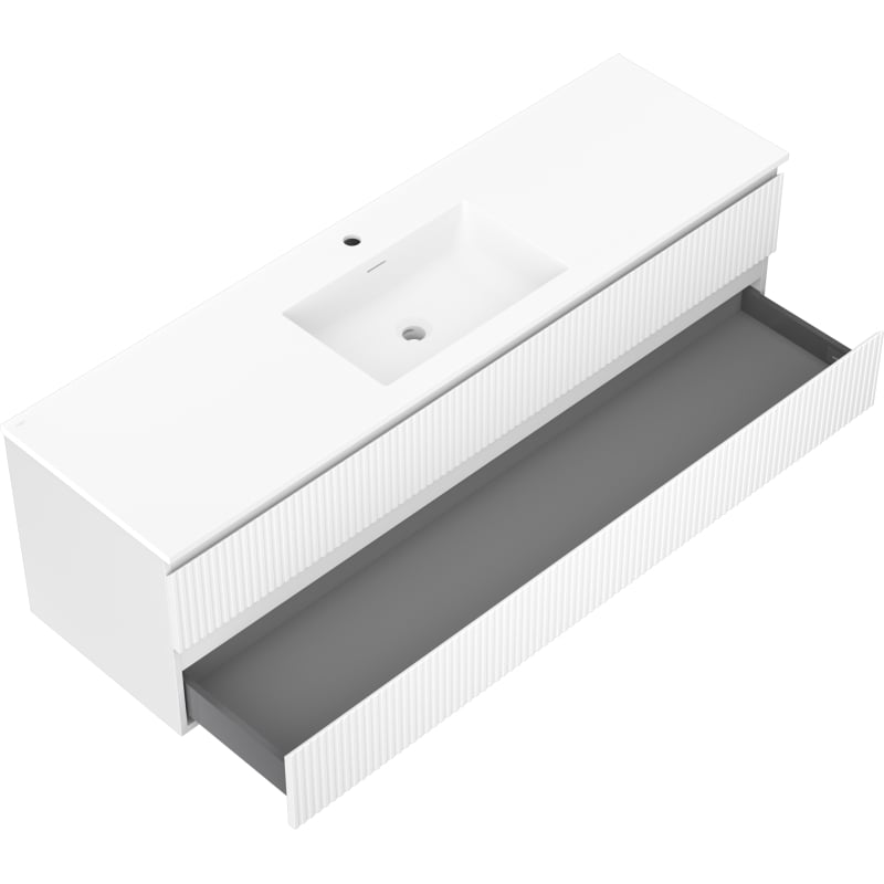 Mexen Rivel vannitoakapp 160 cm valamu Otis, 2 sahtlit, sooniline, valge matt - 91A20-16047-2-BFF01-W18M01