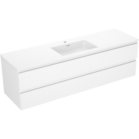 Mexen Rivel vannitoakapp 160 cm valamu Otis, 2 sahtlit, sooniline, valge matt - 91A20-16047-2-BFF01-W18M01