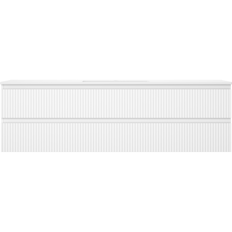 Mexen Rivel armário de casa de banho 160 cm com lavatório Otis, 2 gavetas, canelado, branco mate - 91A20-16047-2-BFF01-W18M01