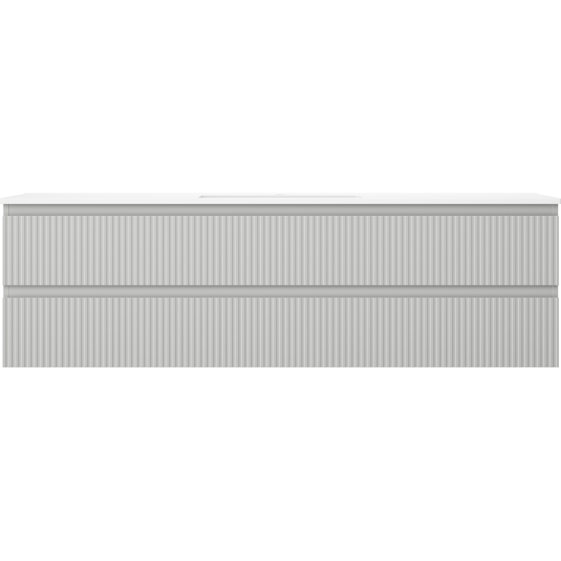 Mexen Rivel 160 cm kylpyhuonekaappi pesualtaalla Otis, 2 laatikkoa, uritettu, harmaa matta/valkoinen matta -