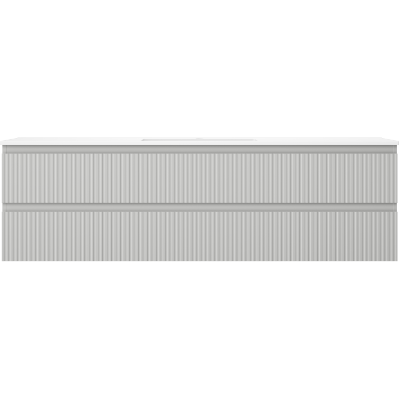 Mexen Rivel badkamerkast 160 cm met wastafel Otis, 2 laden, gegroefd, grijs mat/wit mat - 91A20-16047-2-BFF62-W18M0