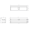 Mexen Rivel badkamerkast 160 cm met wastafel Otis, 2 lades, gegroefd, grijs mat/wit mat - 91A20-16047-2-BFF62-W18M0