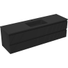 Mexen Rivel Badezimmerschrank 160 cm mit Waschbecken Otis, 2 Schubladen, gerillt, schwarz matt - 91A20-16047-2-BFF71-W18M71