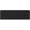 Mexen Rivel meuble de salle de bain 160 cm avec lavabo Otis, 2 tiroirs, rainuré, noir mat - 91A20-16047-2-BFF71-W18M71