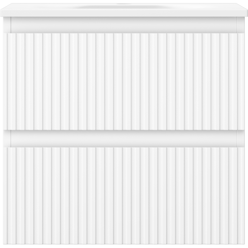 Mexen Rivel armario de baño 50 cm con lavabo Vela, 2 cajones, acanalado, blanco mate - 91A20-05047-2-BFF01-W23M01