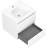 Mexen Rivel meuble de salle de bain 50 cm avec lavabo Vela, 2 tiroirs, cannelé, blanc mat - 91A20-05047-2-BFF01-W23M01