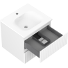 Mexen Rivel meuble de salle de bain 50 cm avec lavabo Vela, 2 tiroirs, cannelé, blanc mat - 91A20-05047-2-BFF01-W23M01