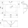 Mexen Rivel Badezimmerschrank 50 cm mit Waschbecken Vela, 2 Schubladen, gerillt, weiß matt - 91A20-05047-2-BFF01-W23M01