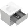 Mexen Rivel meuble de salle de bain 50 cm avec lavabo Vela, 2 tiroirs, rainuré, gris mat/blanc mat - 91A20-05047-2-BFF62-W23M01