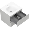 Mexen Rivel mueble de baño de 50 cm con lavabo Vela, 2 cajones, ranurado, gris mate/blanco mate - 91A20-05047-2-BFF62-W23M01