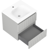 Mexen Rivel meuble de salle de bain 50 cm avec lavabo Vela, 2 tiroirs, rainuré, gris mat/blanc mat - 91A20-05047-2-BFF62-W23M01
