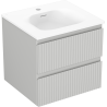 Mexen Rivel mueble de baño de 50 cm con lavabo Vela, 2 cajones, ranurado, gris mate/blanco mate - 91A20-05047-2-BFF62-W23M01